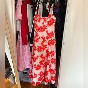 Milly Red and White Floral Dress